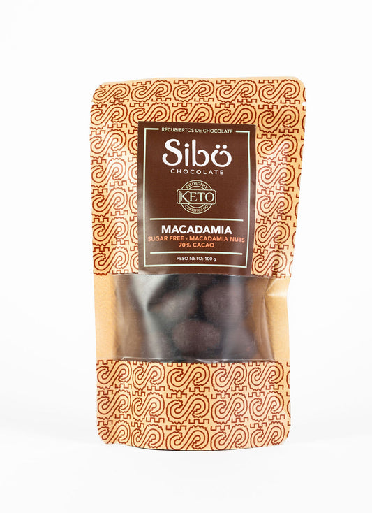 Macadamia KETO en Chocolate Oscuro sin Azúcar