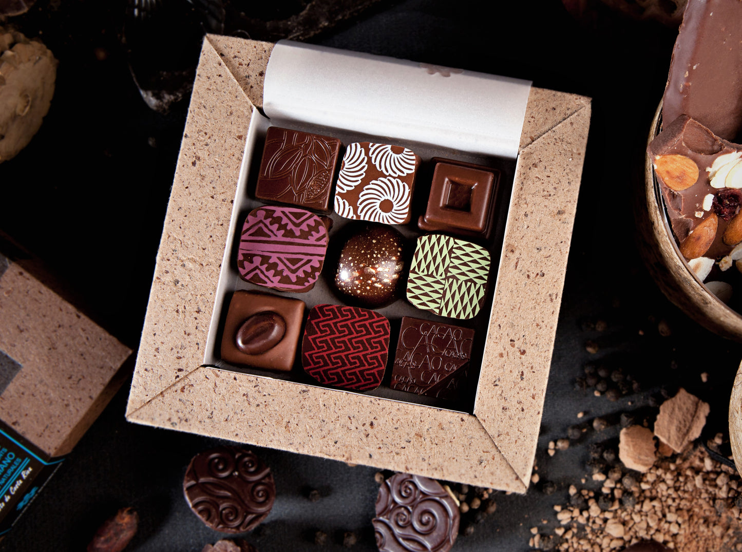 Caja de bonbon de 9 piezas