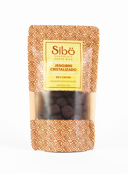 Bocaditos de jengibre en chocolate extra oscuro